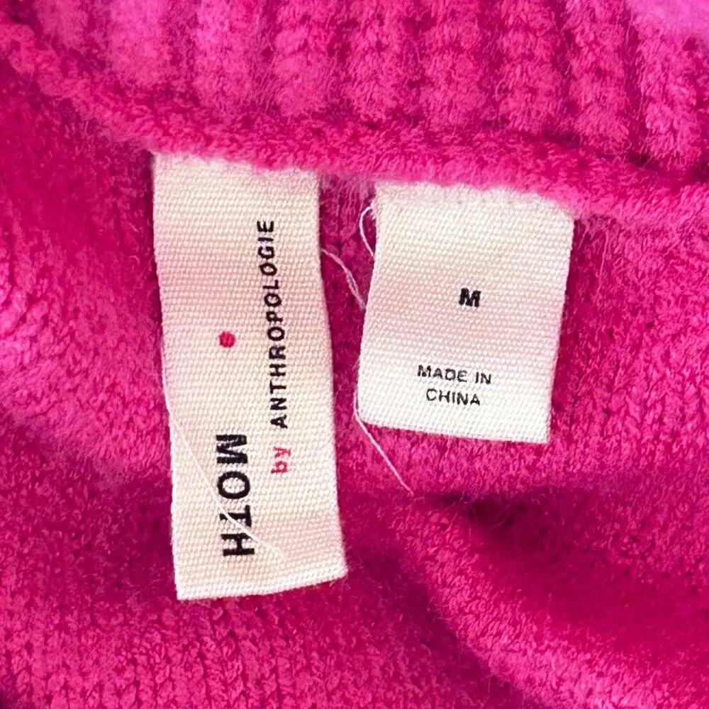 Anthropologie Moth Brenta Sweater Women's Cowl‎ Neck Oversized Tunic Pink Medium